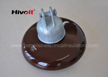 11 isolante di sospensione della porcellana di chilovolt 33 chilovolt Brown per le linee di distribuzione