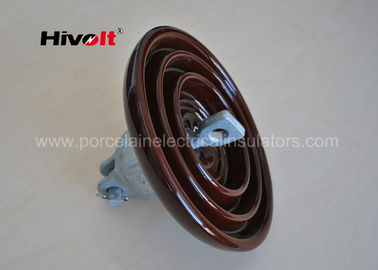 11 isolante di sospensione della porcellana di chilovolt 33 chilovolt Brown per le linee di distribuzione